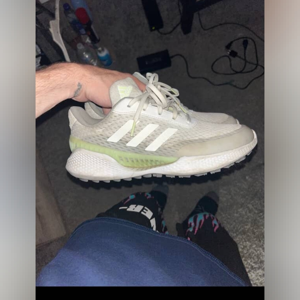 Adidas Ultraboost White and Green Sneakers Size 9.5 Woman's 8 Mens